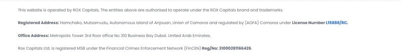 Rox Capitals' corporate background