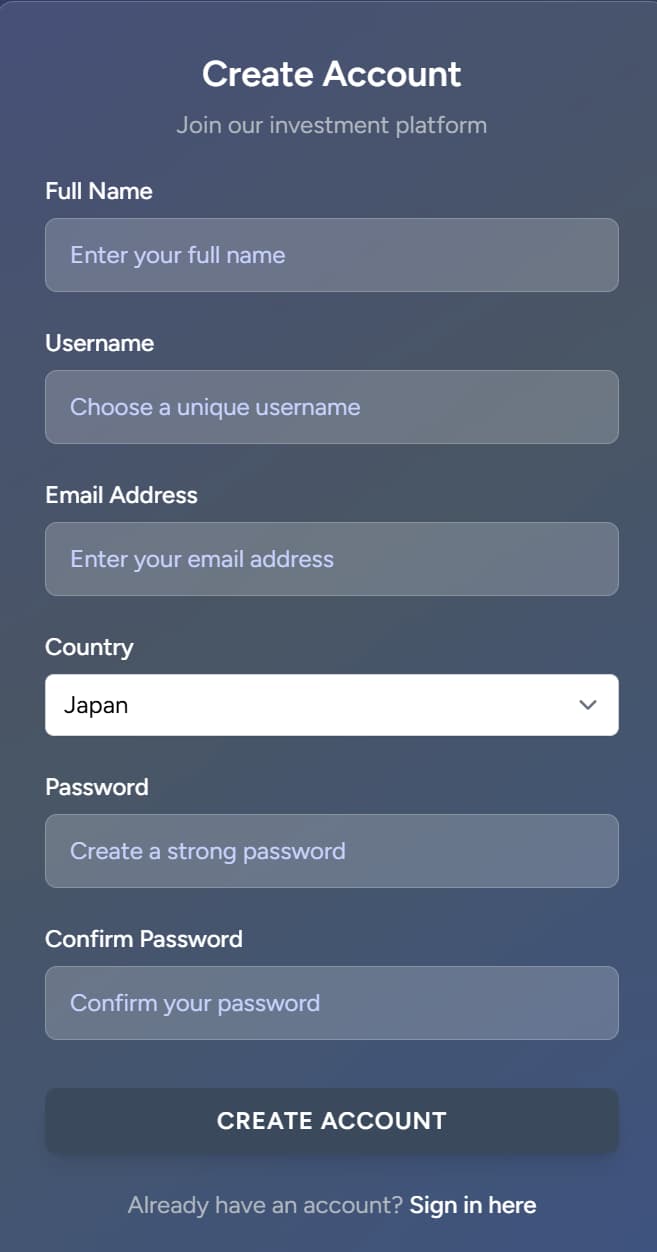 registration form
