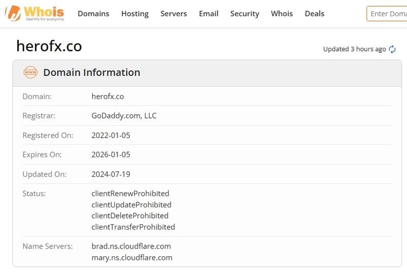 Hero FX website registration date