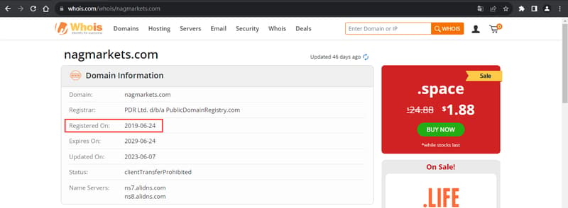 การค้นหาข้อมูลโดเมนจาก Whois