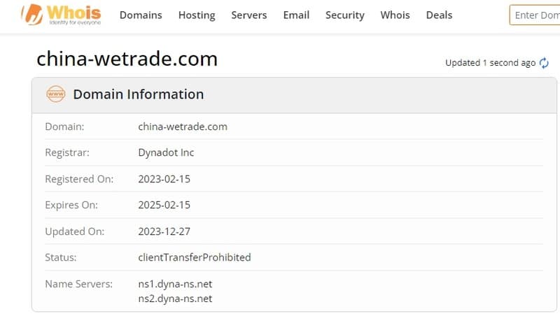 Wetrade Whois注册