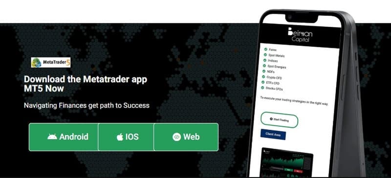 Beirman Capital Claimed to Use MT5 Trading Software on its Website