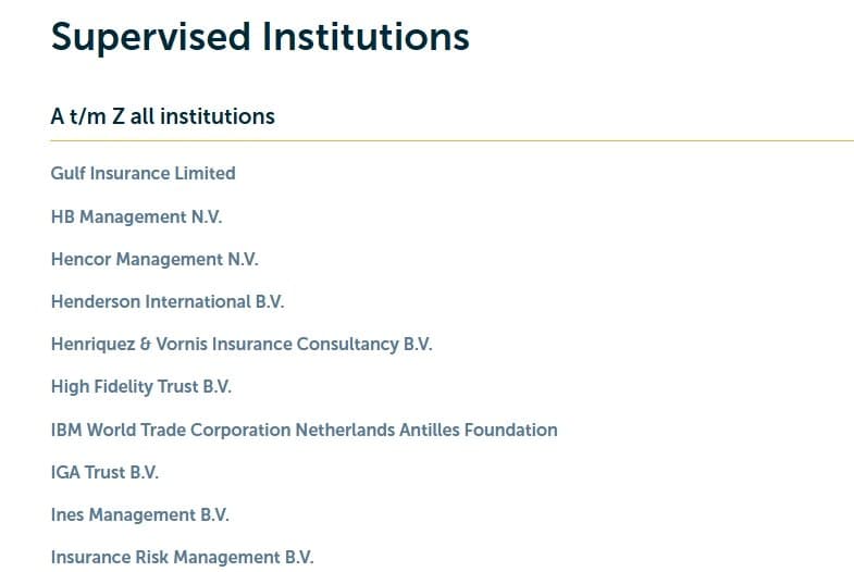 The Central Bank of Curacao did not find any relevant regulatory information