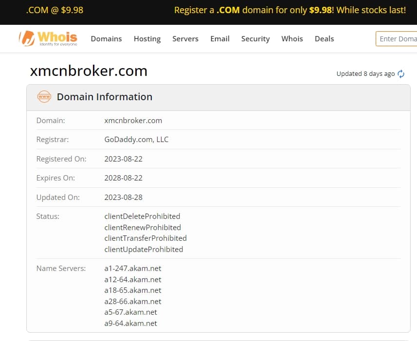 XM Whois Registration