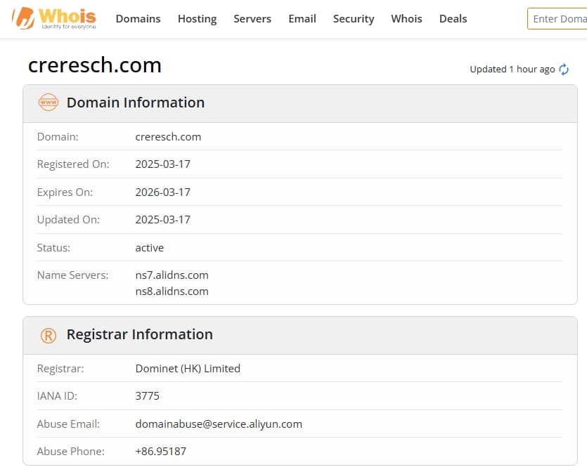 Website registration time