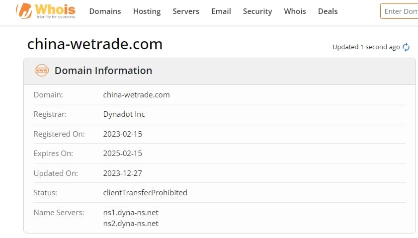 WeTrade Whois注册