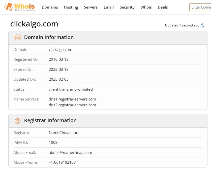 Website registration