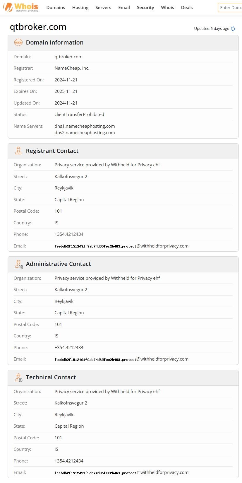 Website registration time