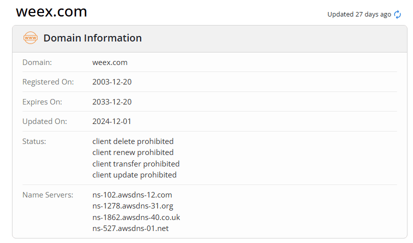 Дата регистрации доменного имени в Whois