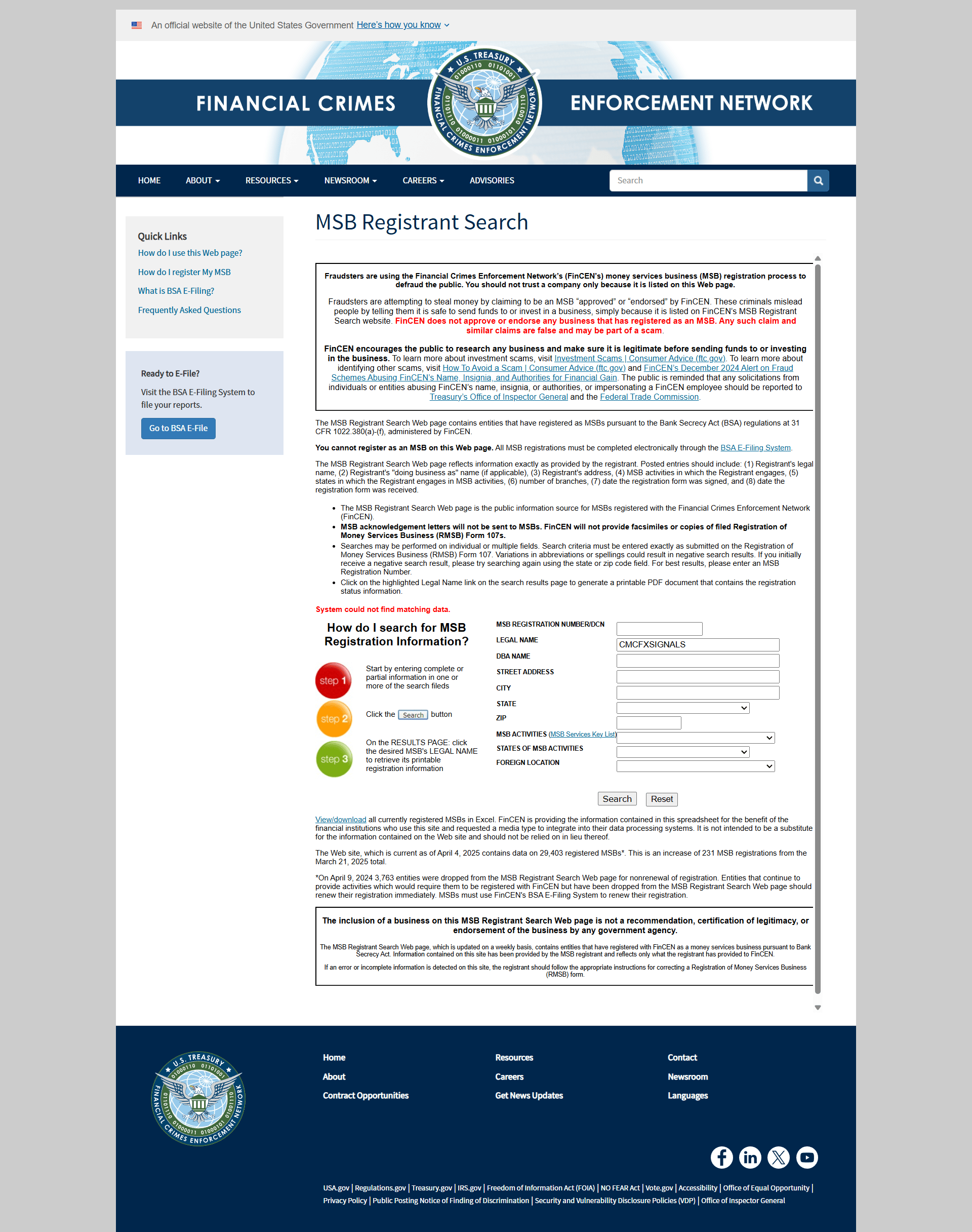 United States Financial Crimes Enforcement Network(FinCEN)
