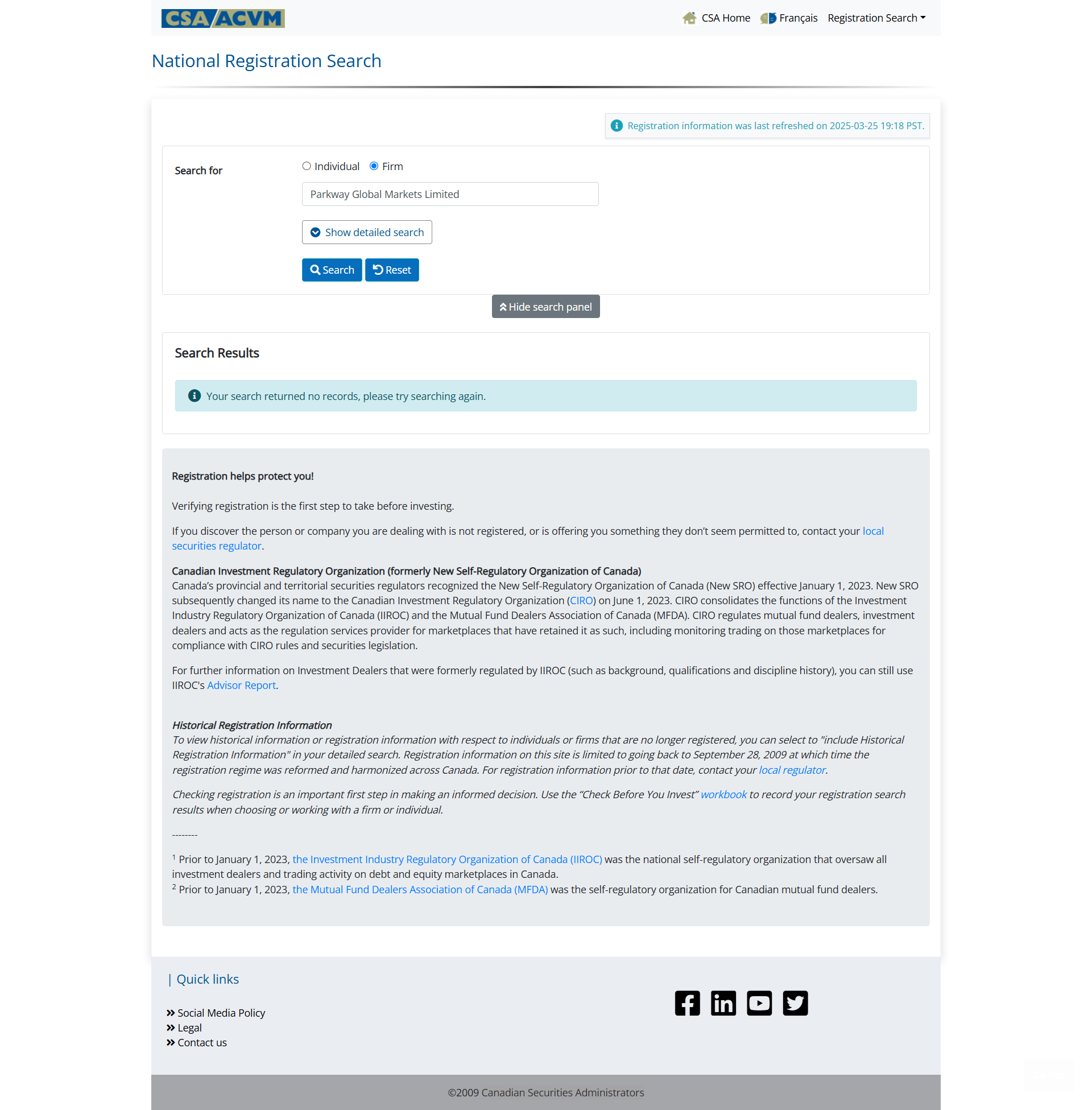 Canadian Securities Administrators（CSA）
