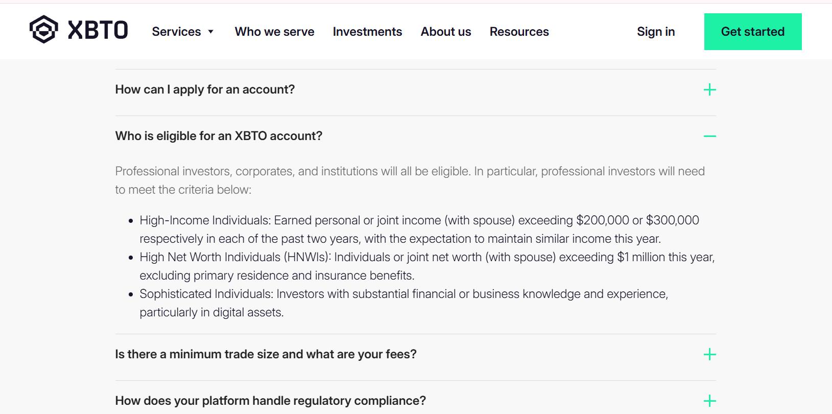 Account type information