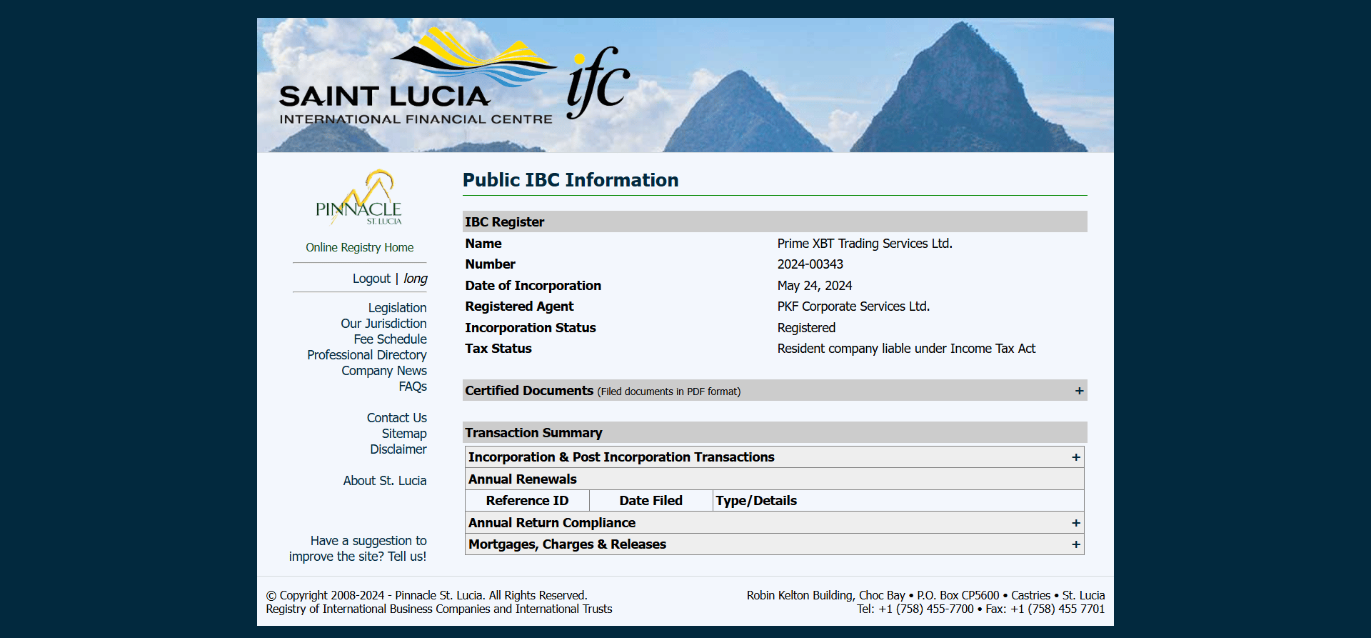 SAINT LUCIA INTERNATIONAL FINANCIAL CENTTRE(IFC)Official Website