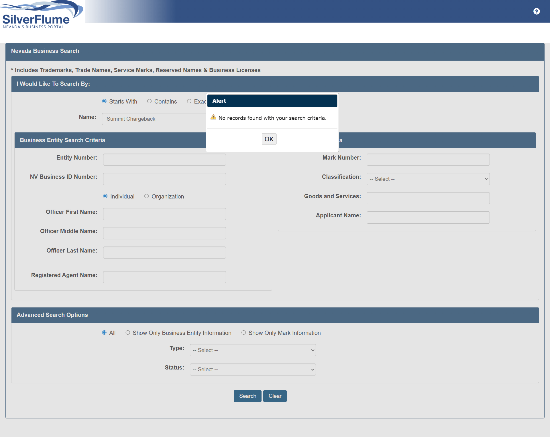 SilverFlume NEVADA'S BUSINESS PORTAL