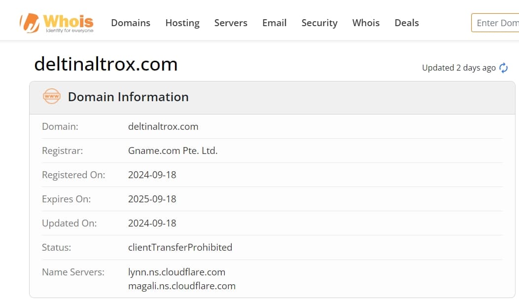 Deltin Altrox Capital's domain time