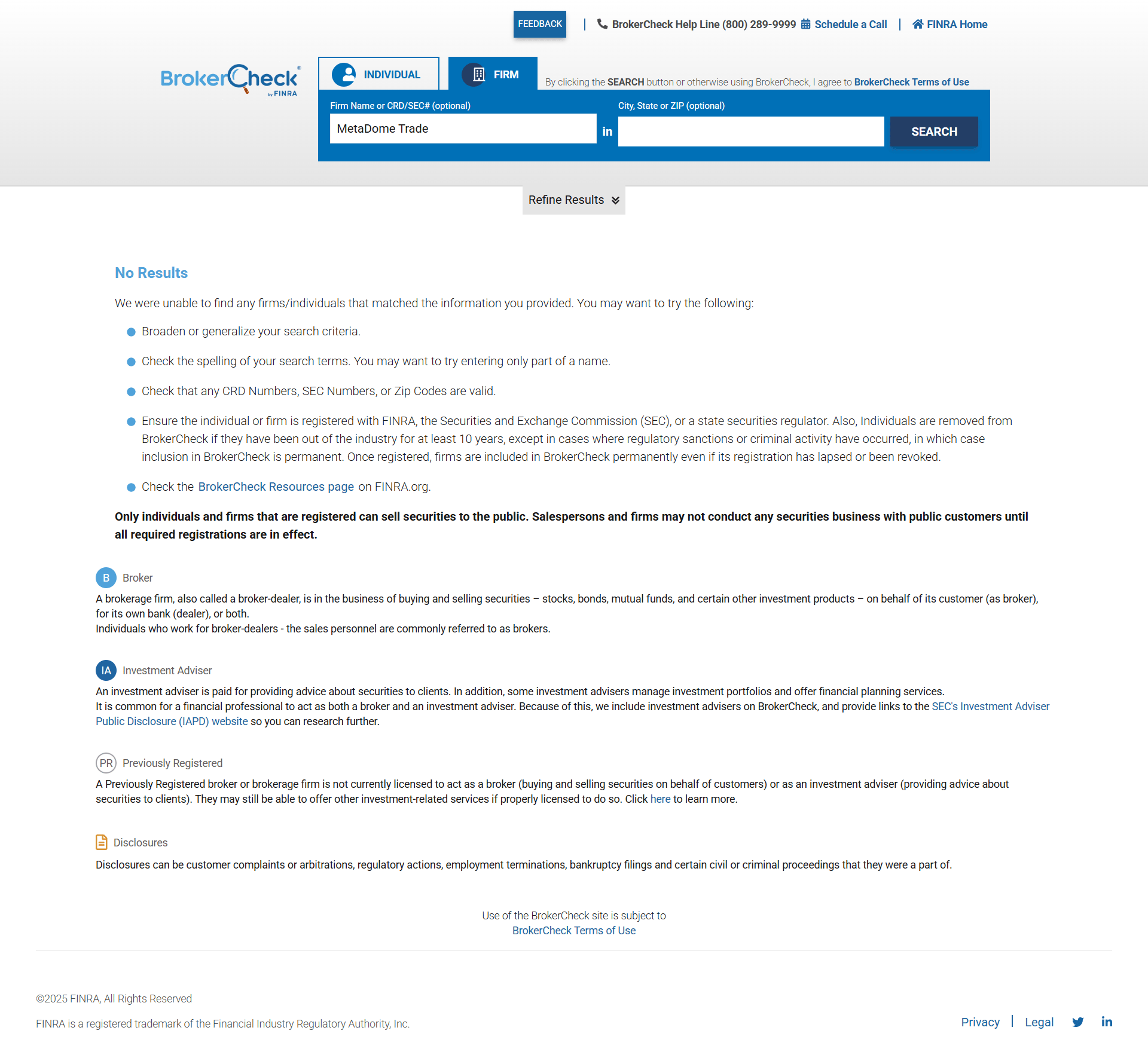 United States Financial Industry Regulatory Authority, Inc（FINRA）