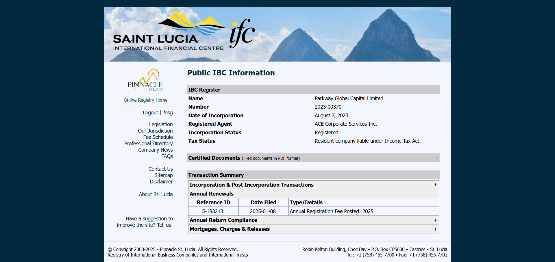 SAINT LUCIA INTERNATIONAL FINANCIAL CENTRE(IFC)