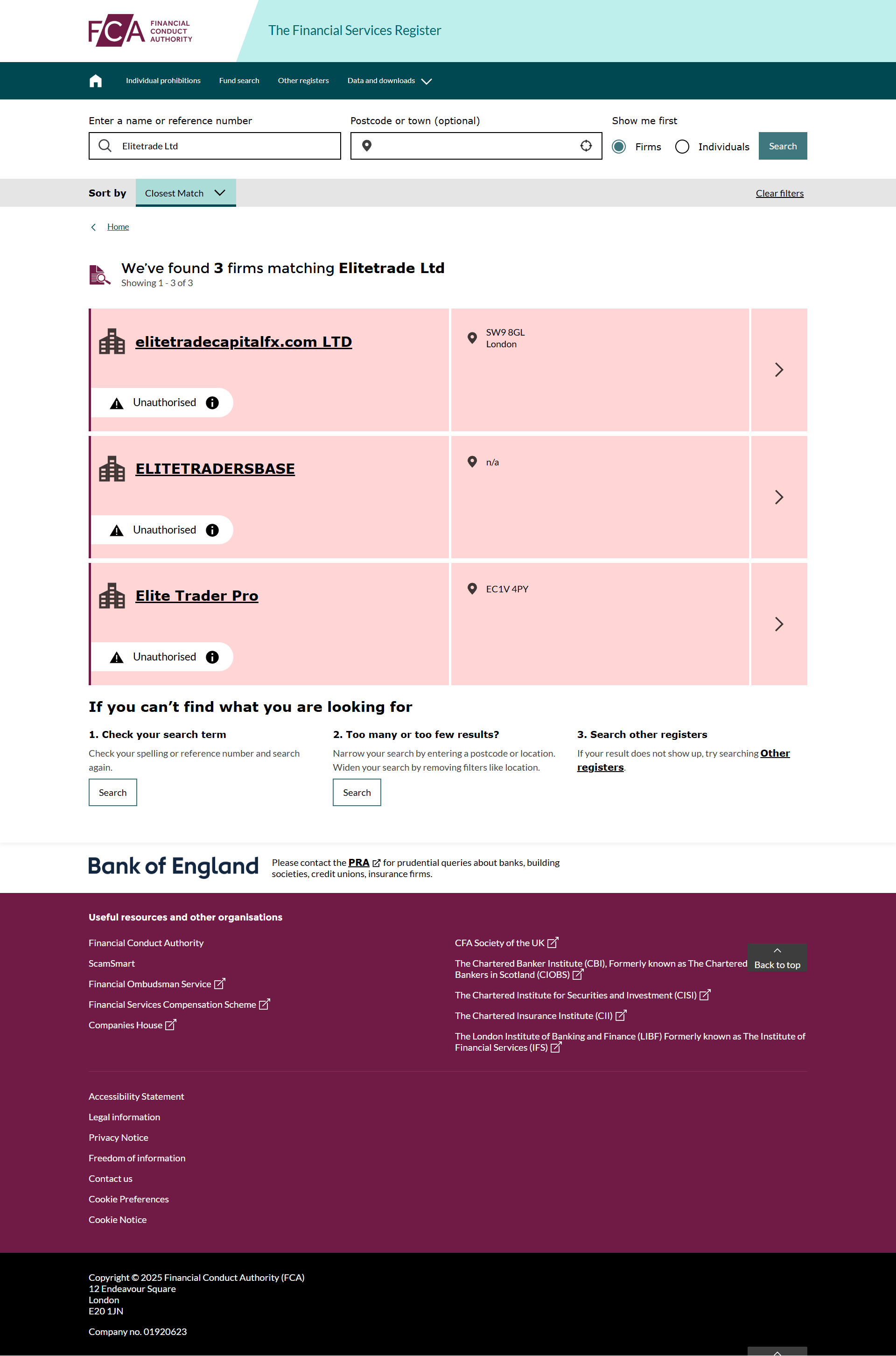 UK Financial Conduct Authority（FCA）
