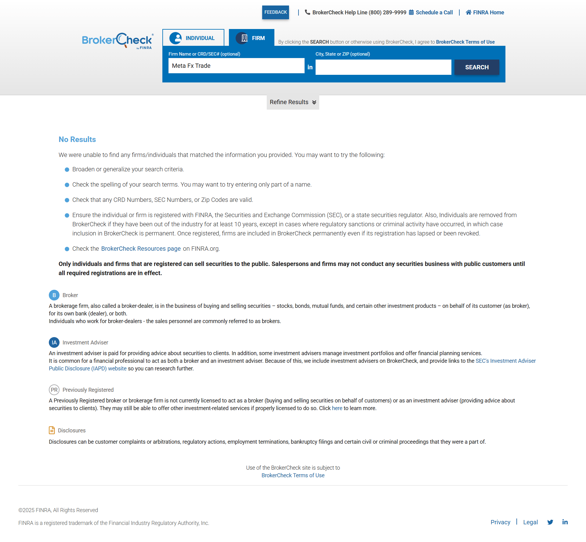 United States Financial Industry Regulatory Authority（FINRA）