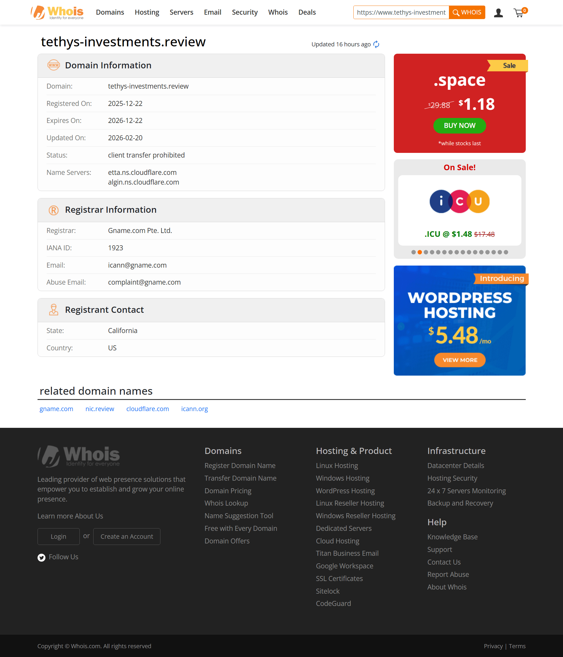 WHOIS Lookup Results