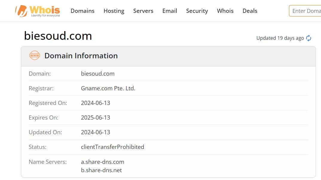 domain time of BIEsoud