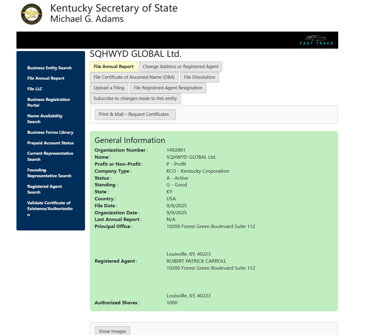Registration Information