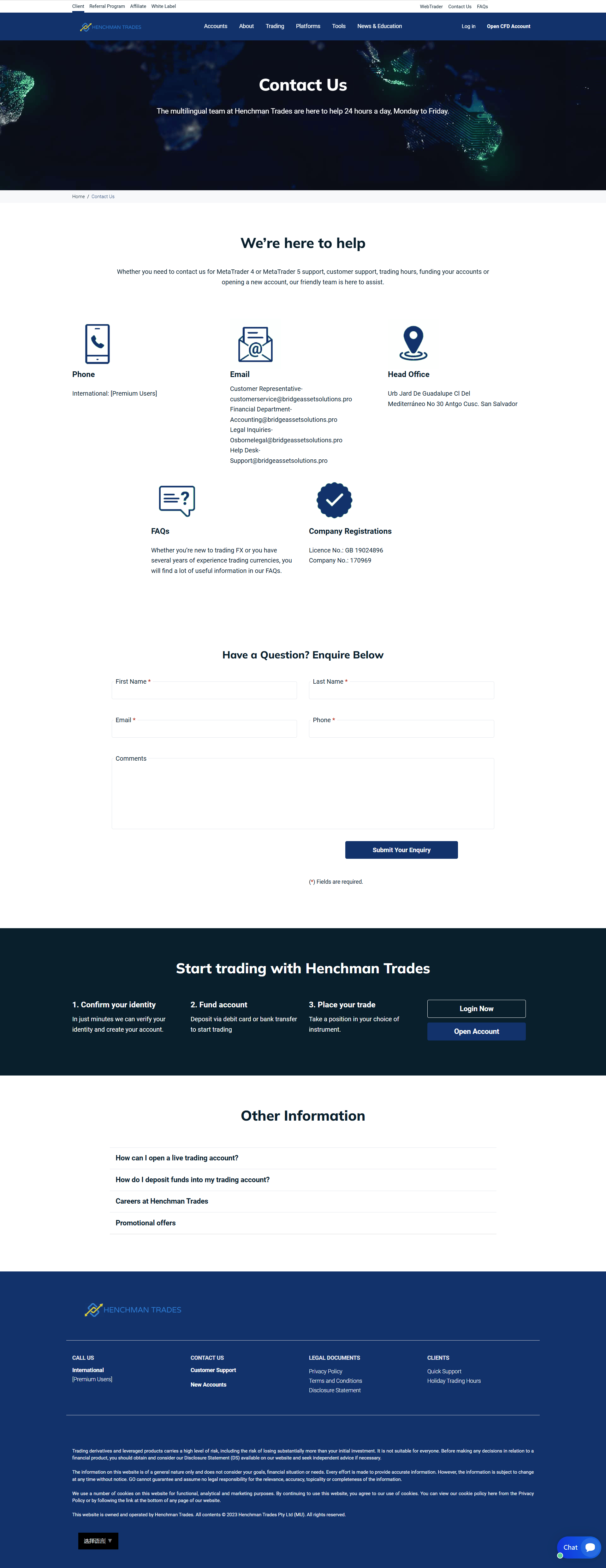 Henchman Trades Official Website