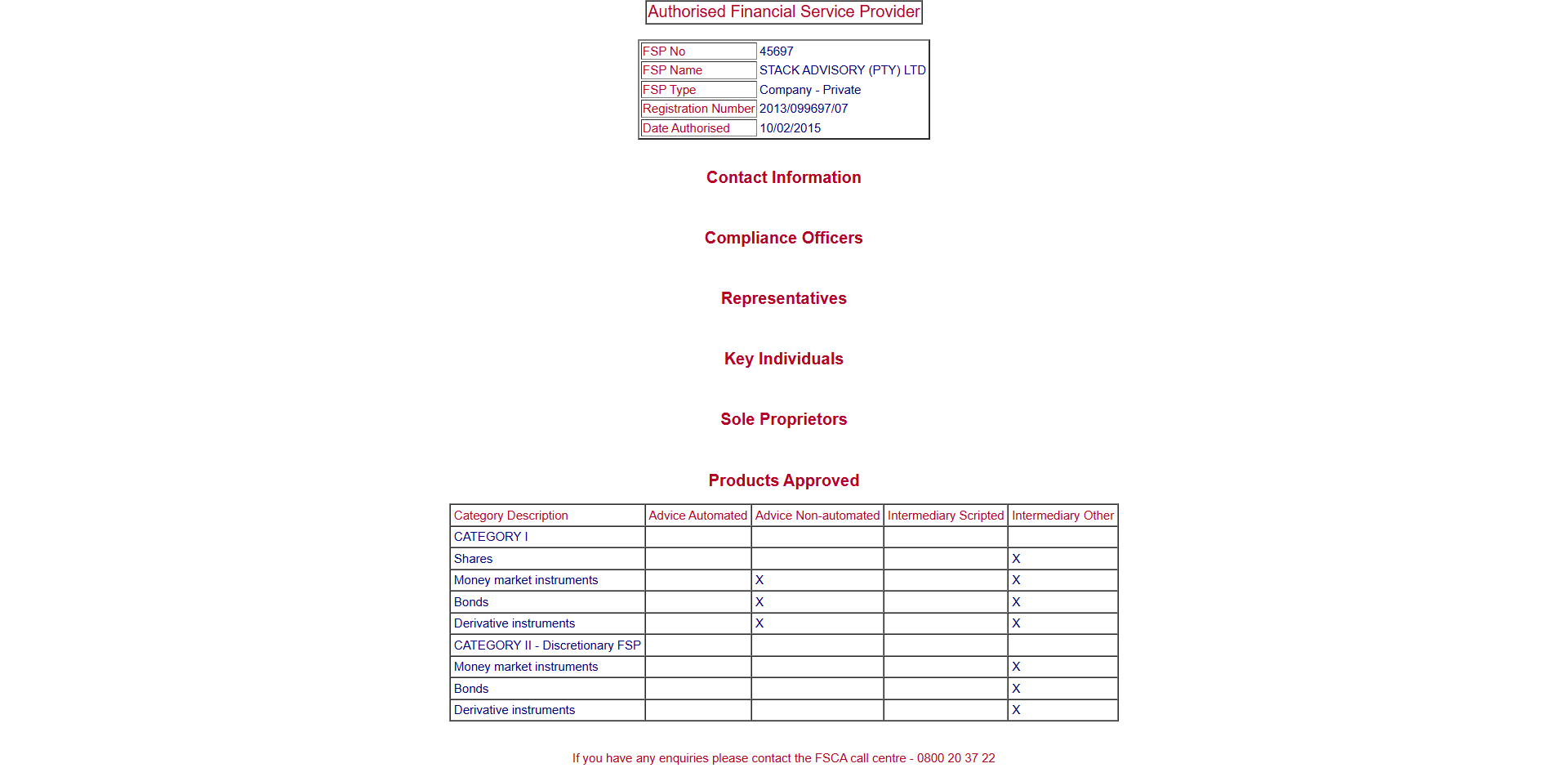 Financial Sector Conduct Authority, South Africa(FSCA)Official Website