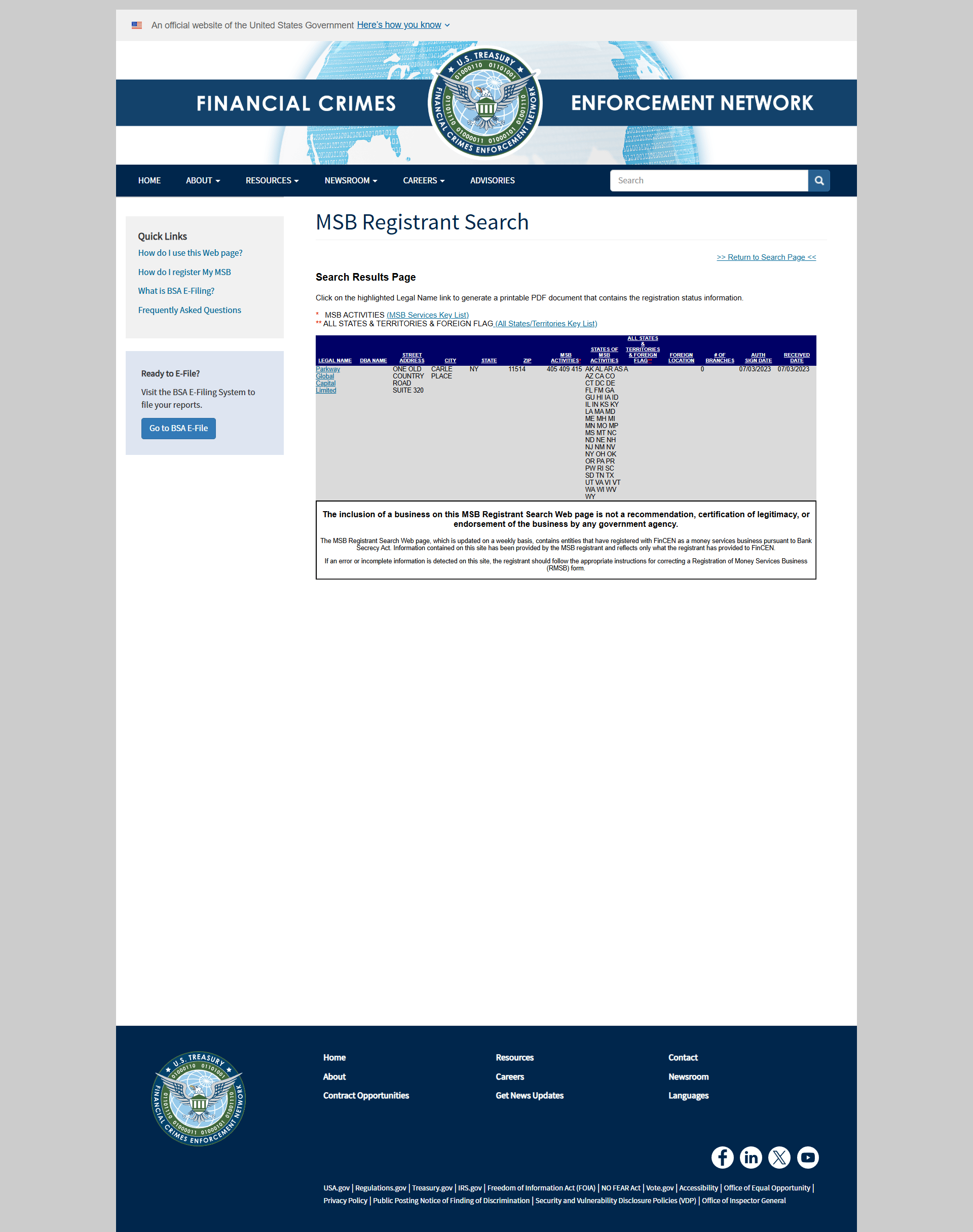 US Financial Crimes Enforcement Network(FinCEN)