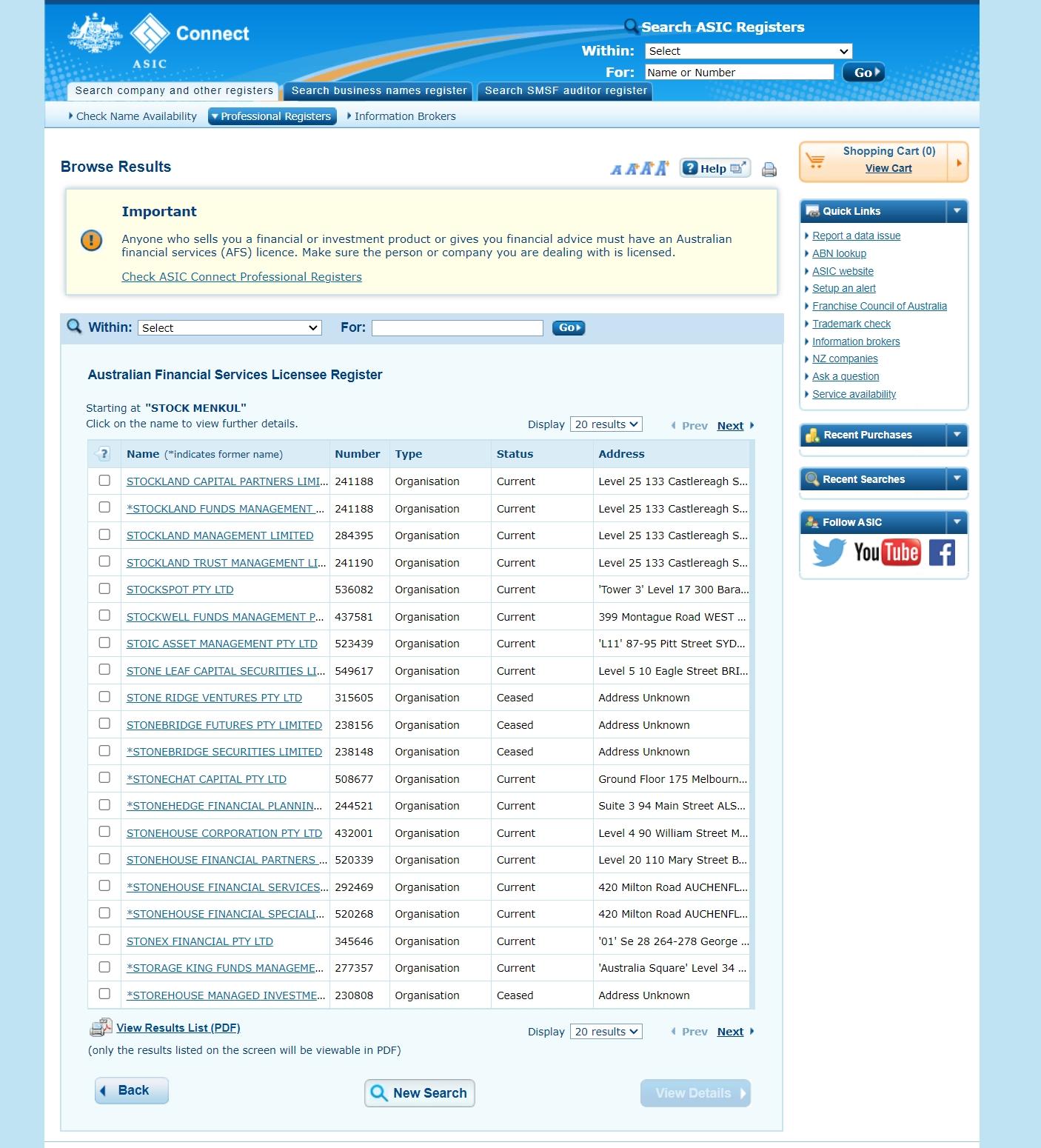 STOCK MENKUL's regulatory information