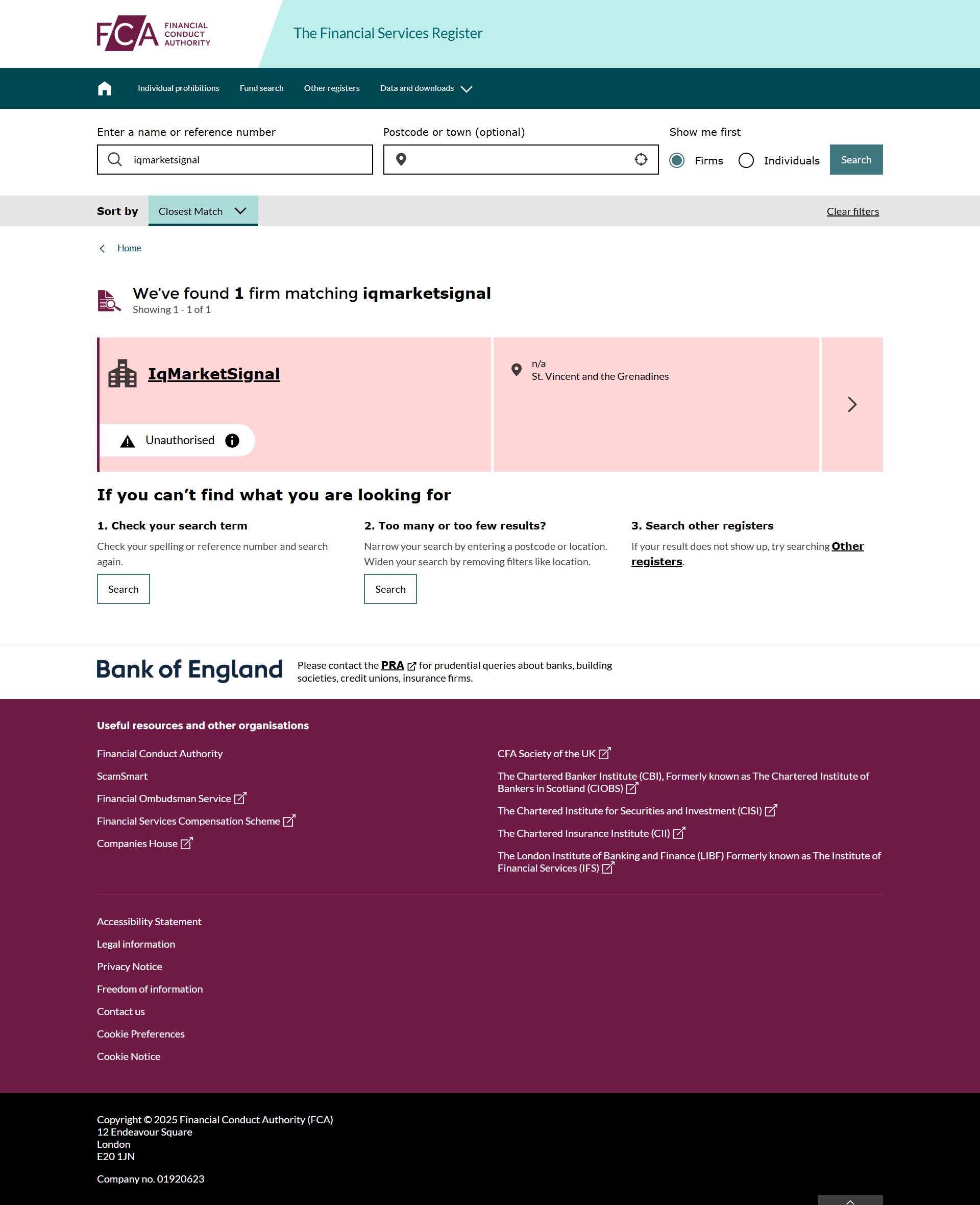 UK Financial Conduct Authority（FCA）