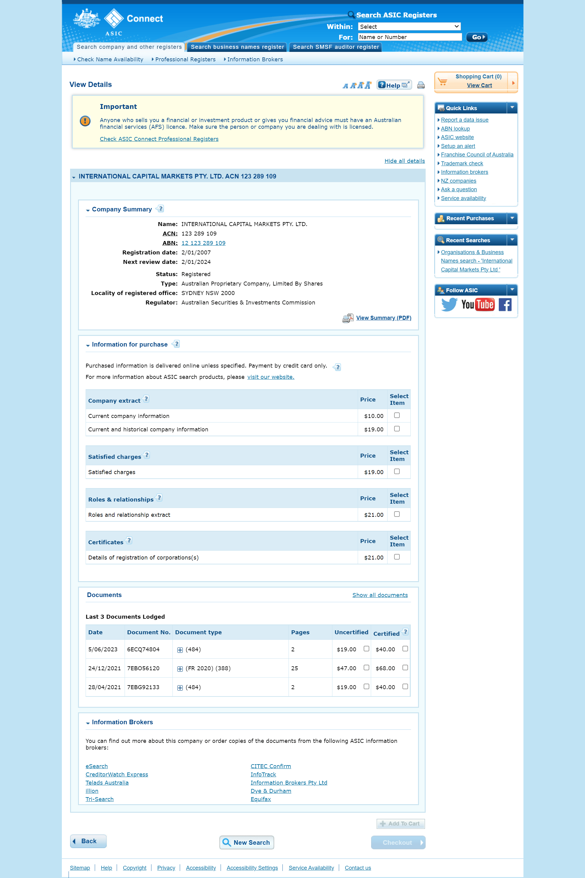 Australian Securities and Investments Commission (ASIC)