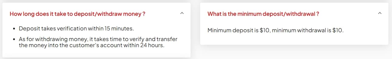 Deposit and Withdrawal