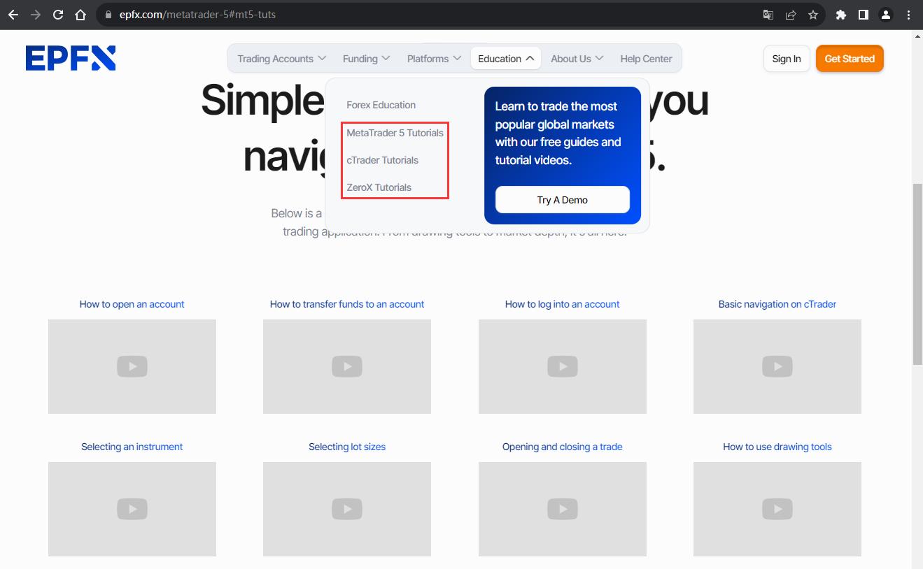 The official website displays other service information