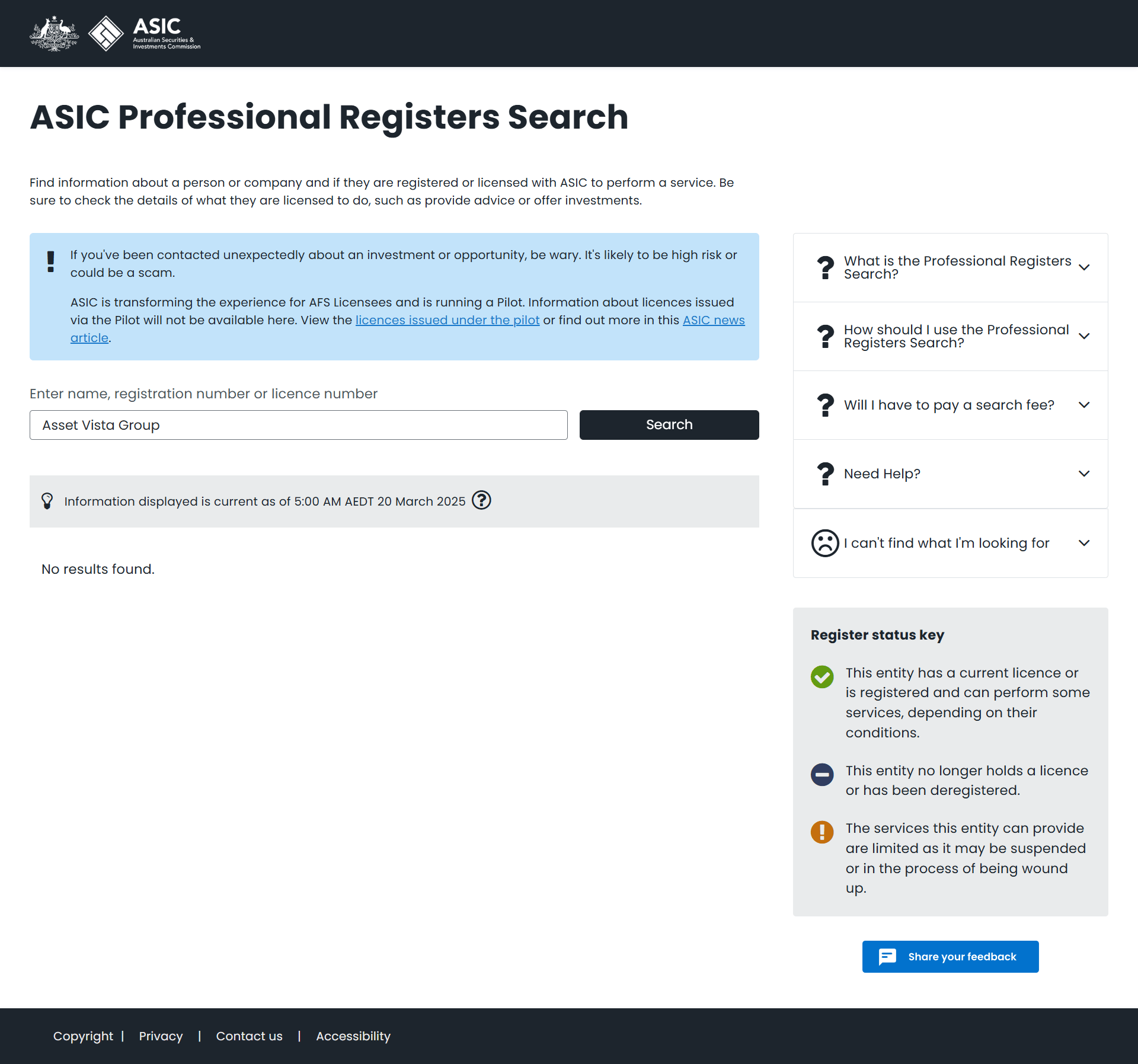 Australian Securities & Investments Commission(ASIC)