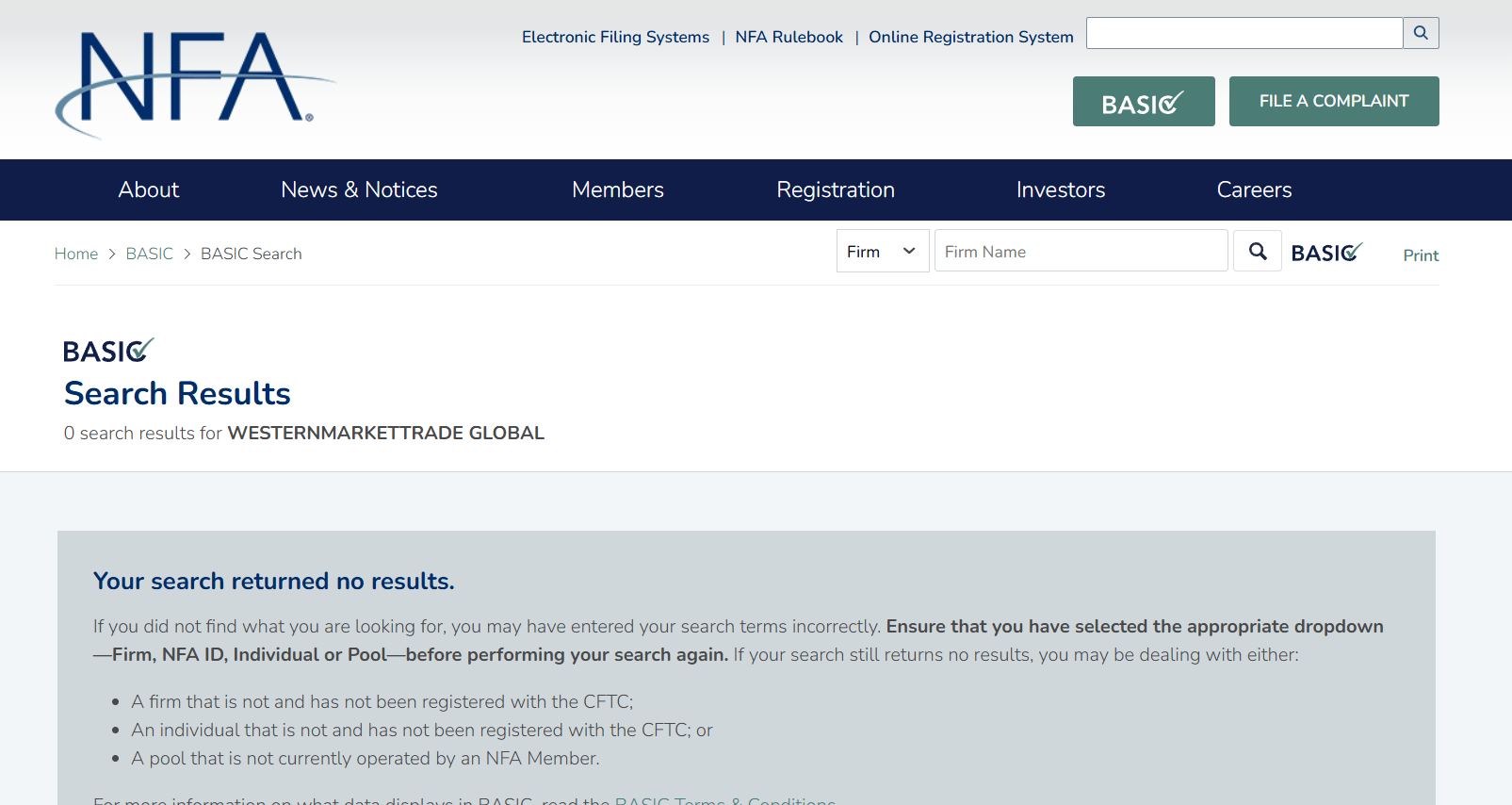 westernmarkettrade Global NFA