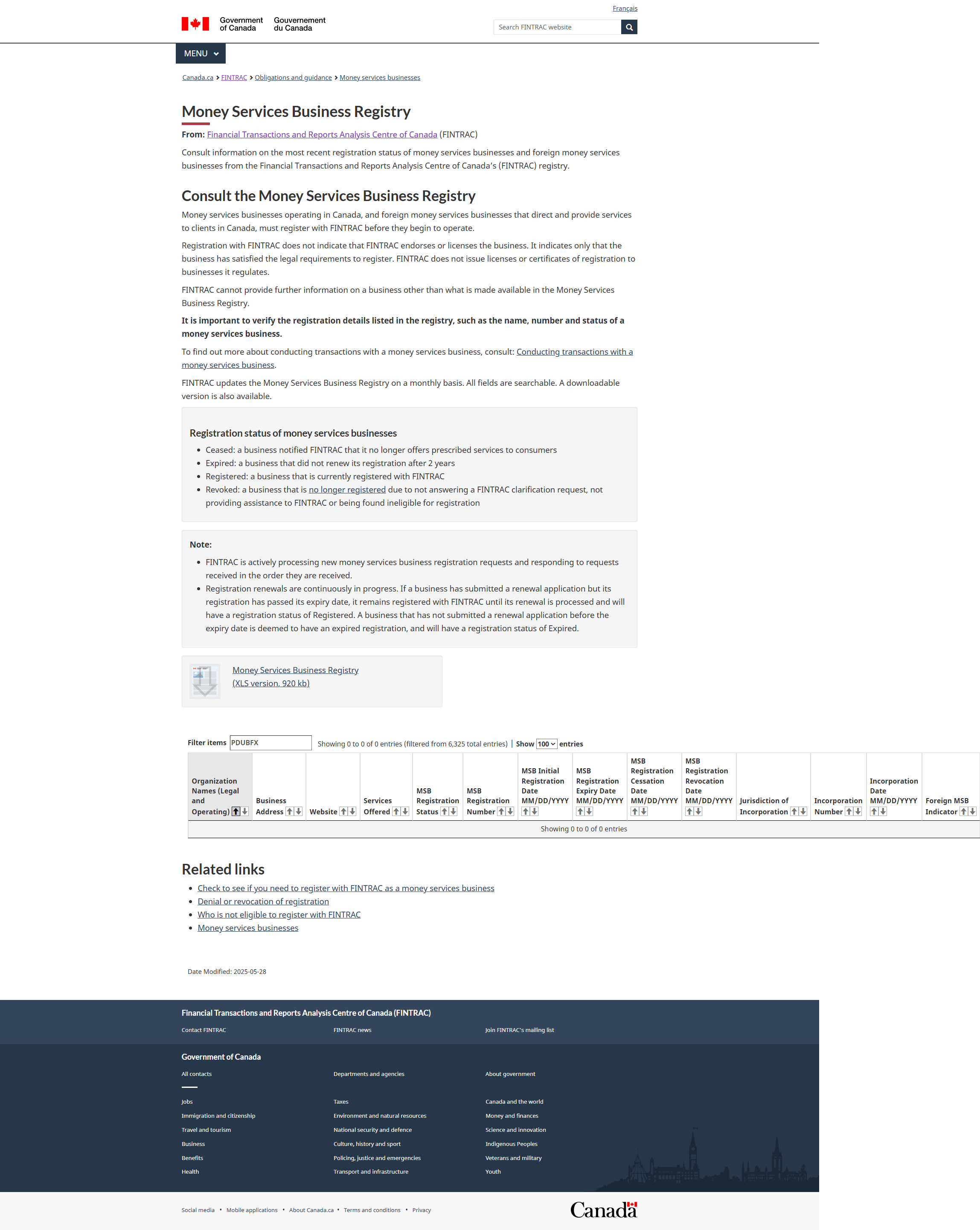 Financial Transactions and Reports Analysis Centre of Canada（FINTRAC）