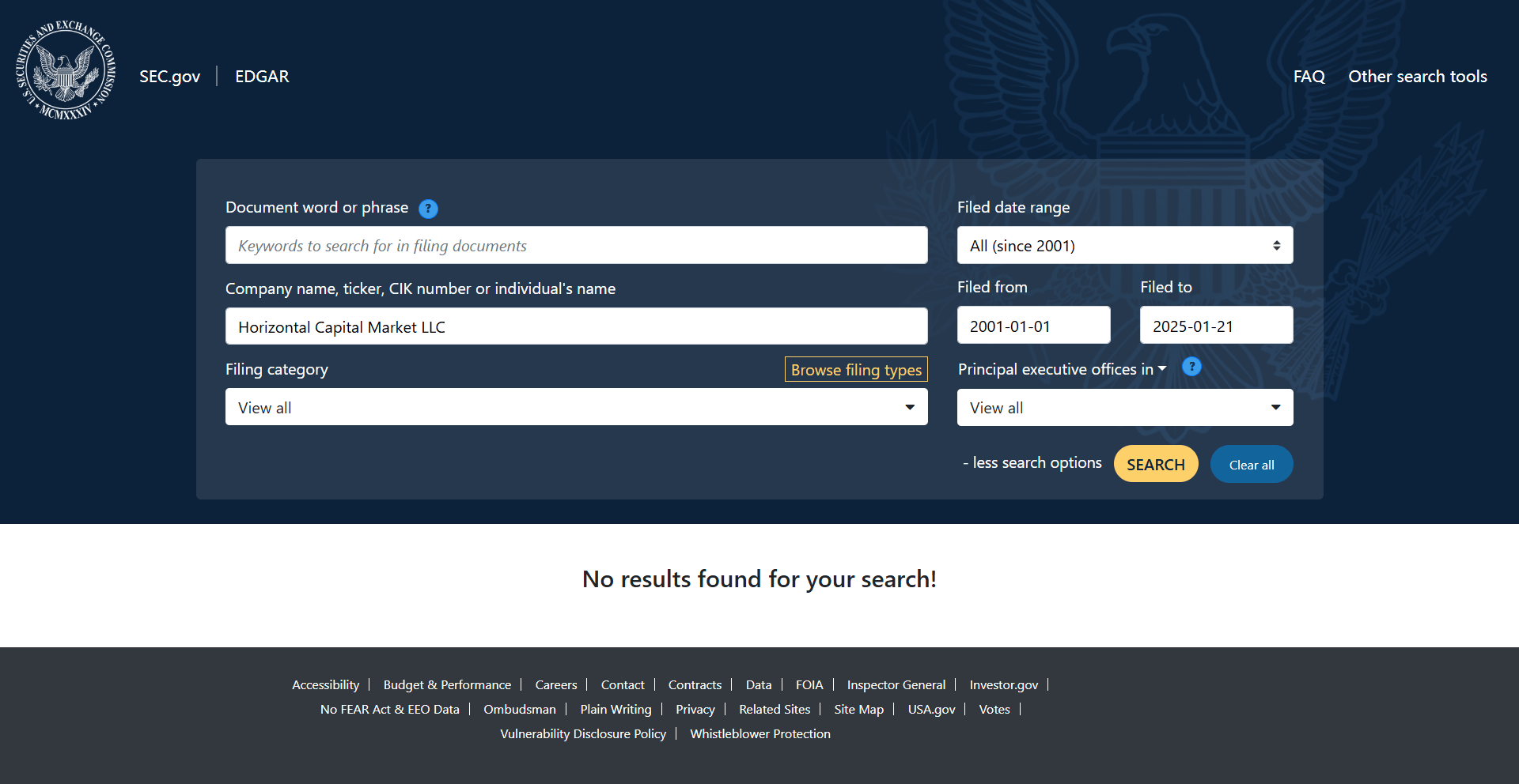 U.S. Securities and Exchange Commission Official Website