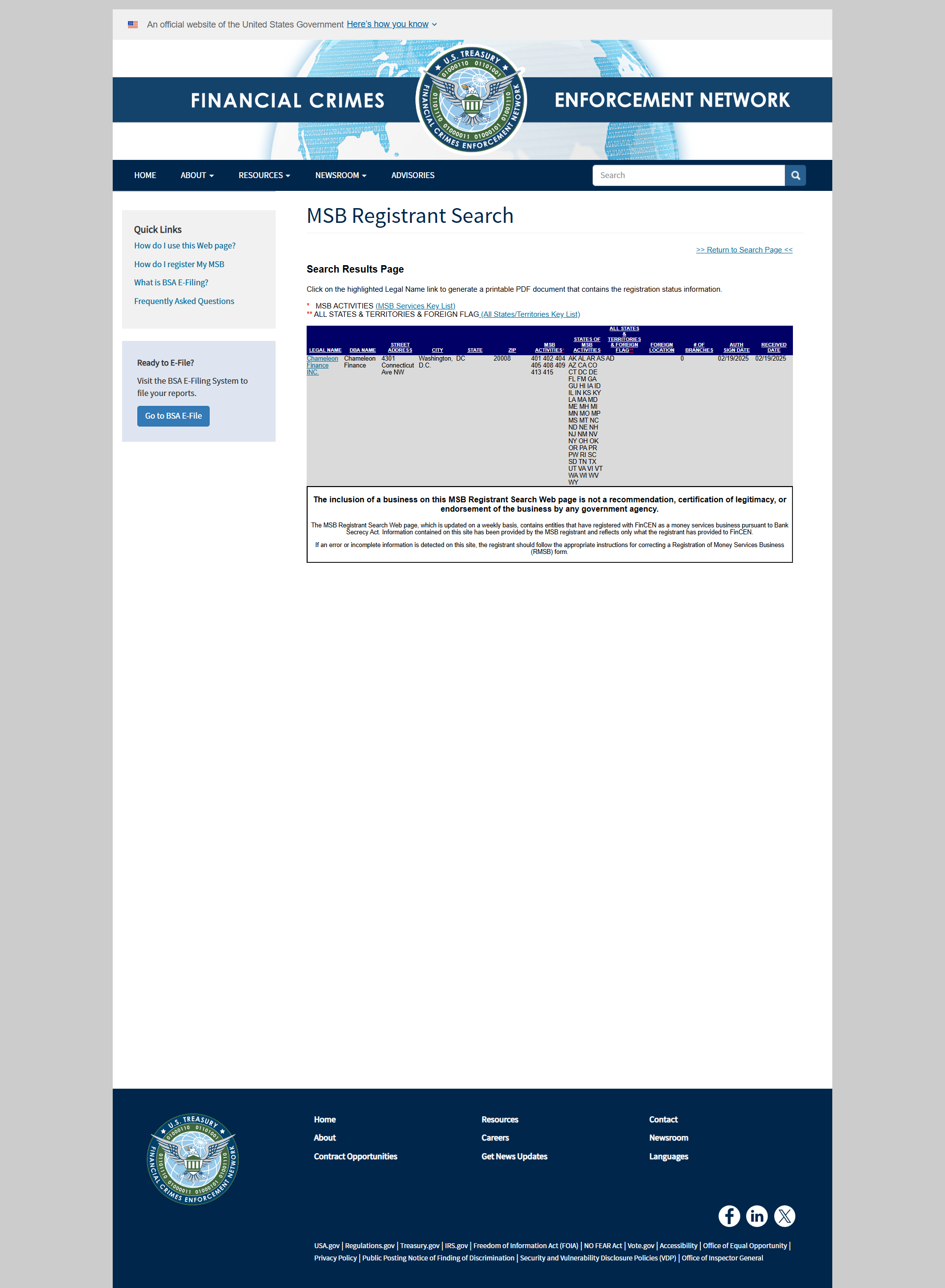United States Financial Crimes Enforcement Network（FinCEN）