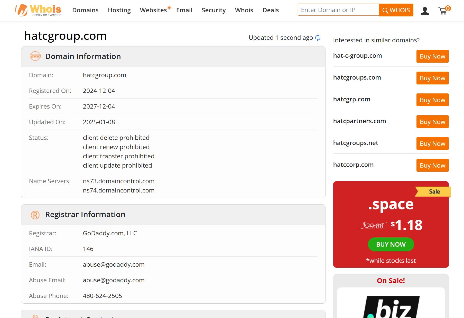 whois domain registration time