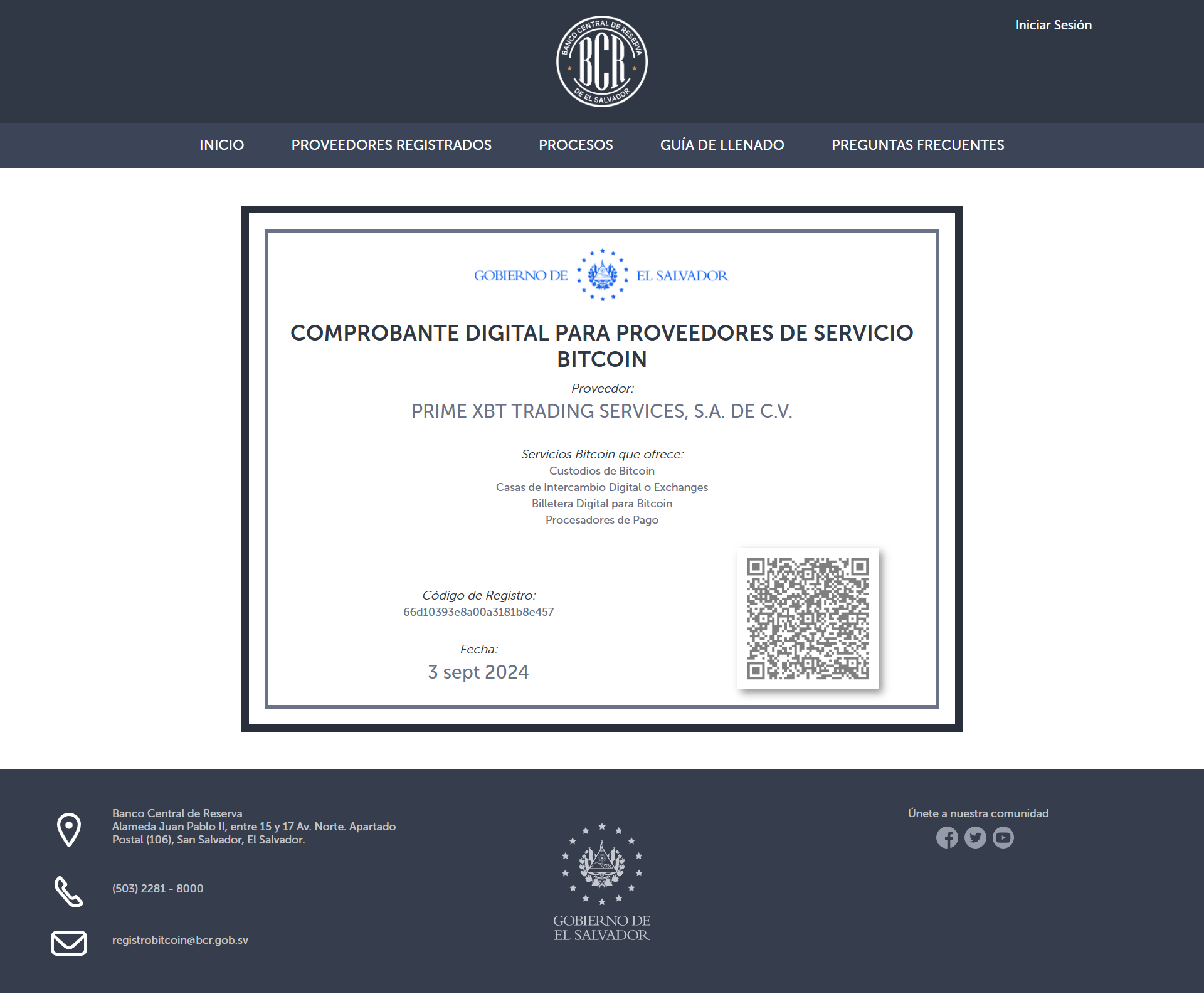 Banco Central de Reserva, El Salvador(BCR)Official Website