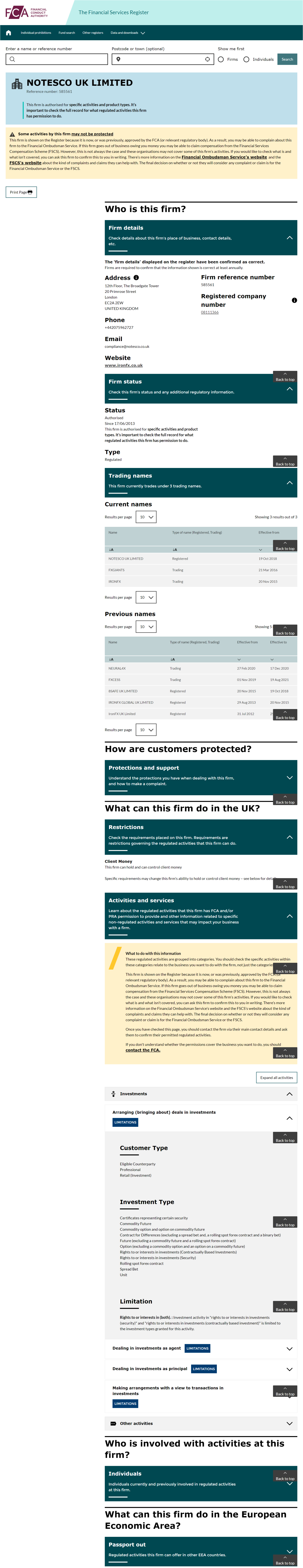 Financial Conduct Authority (FCA)
