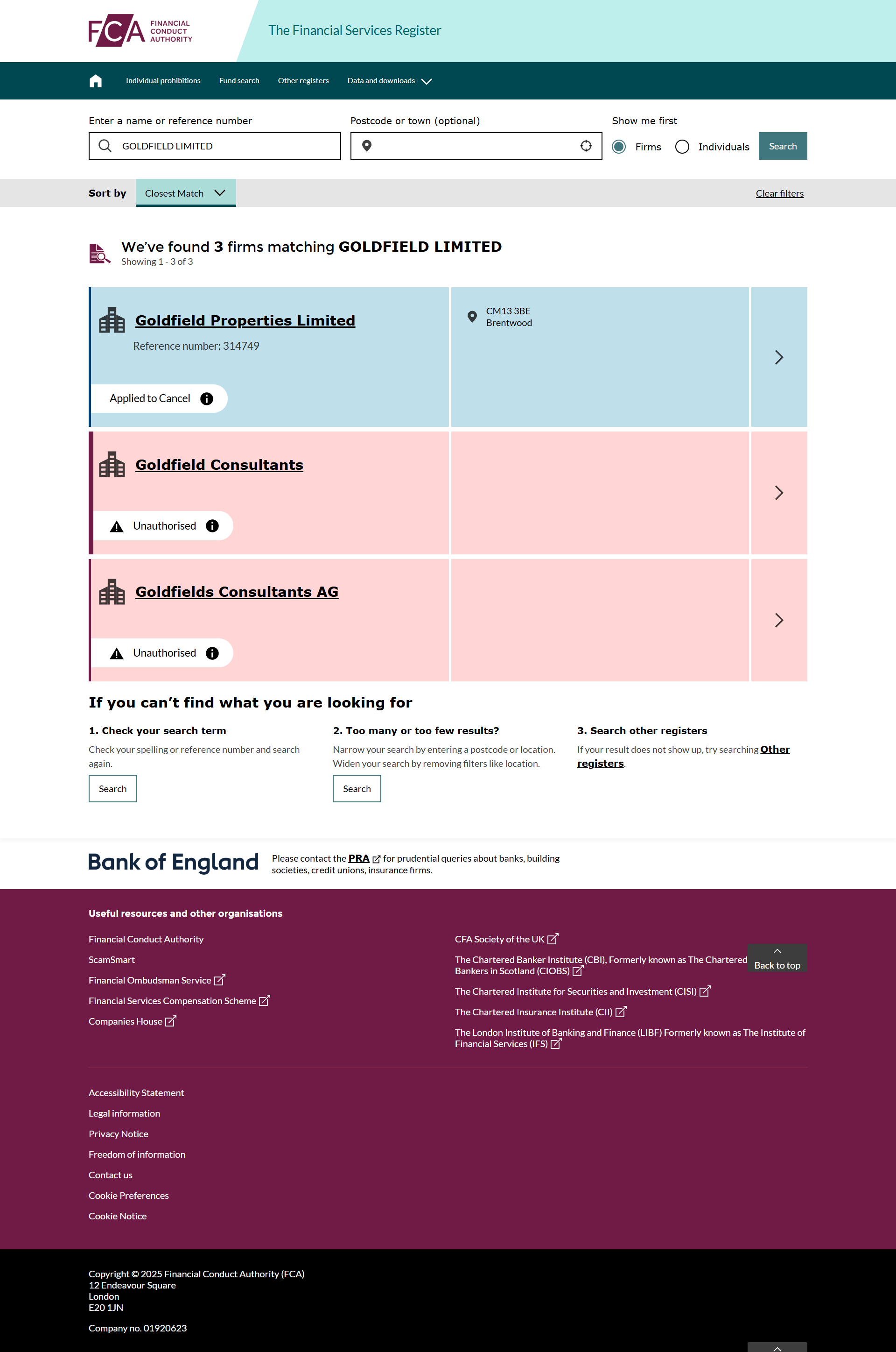 UK Financial Conduct Authority（FCA）