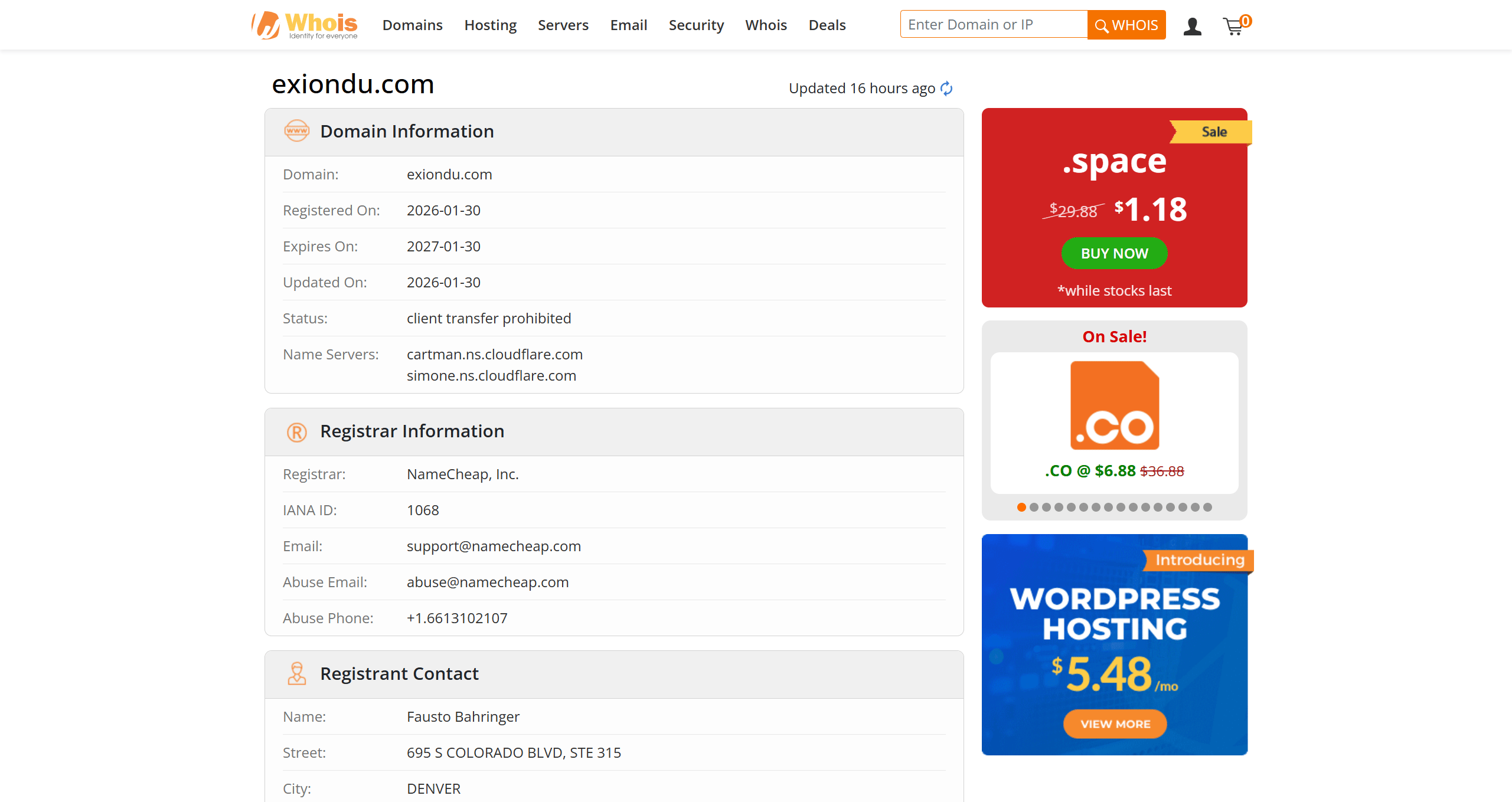 Domain registration time