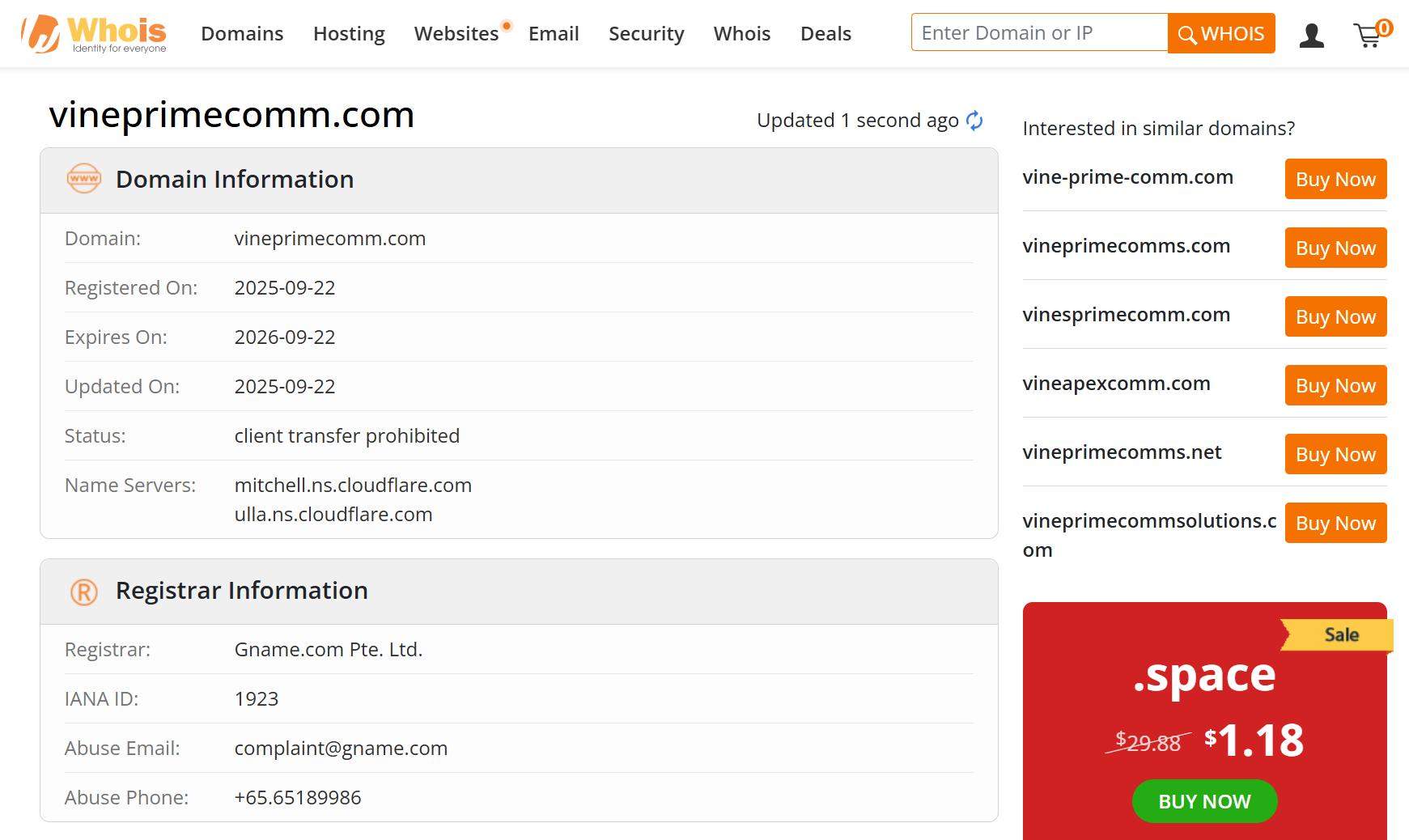 whois domain registration time