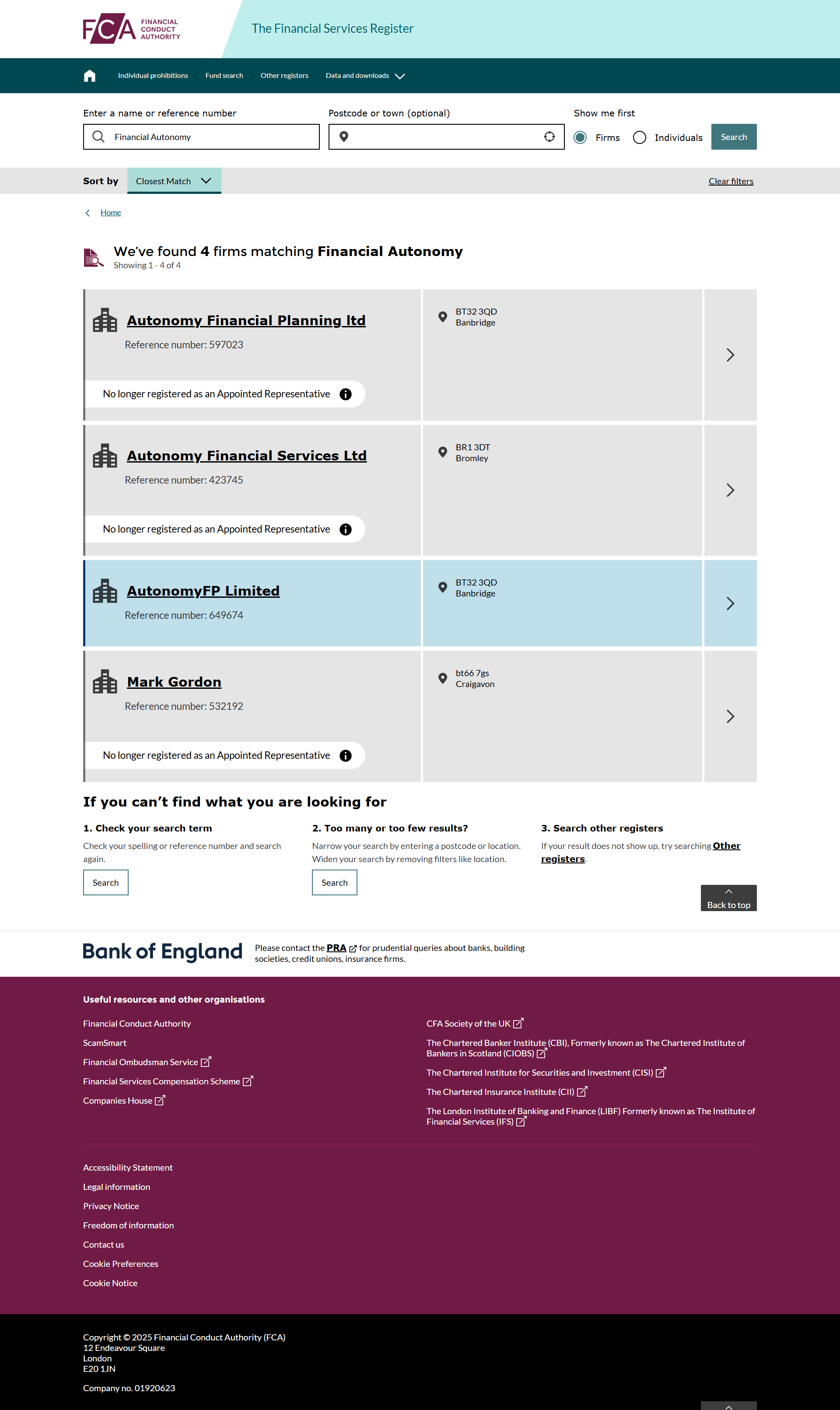 UK Financial Conduct Authority（FCA）