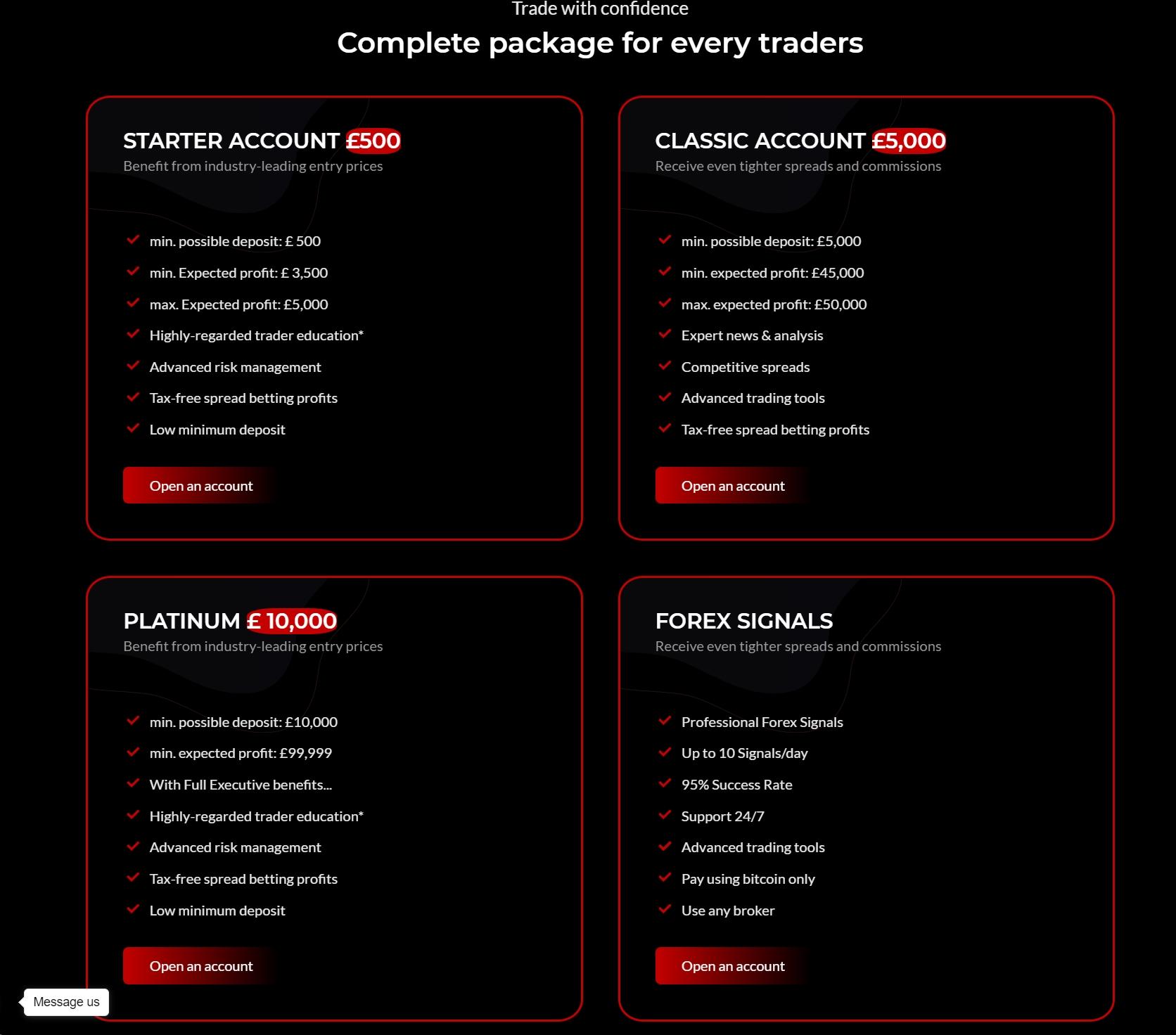 Account Types at Trade Pulse