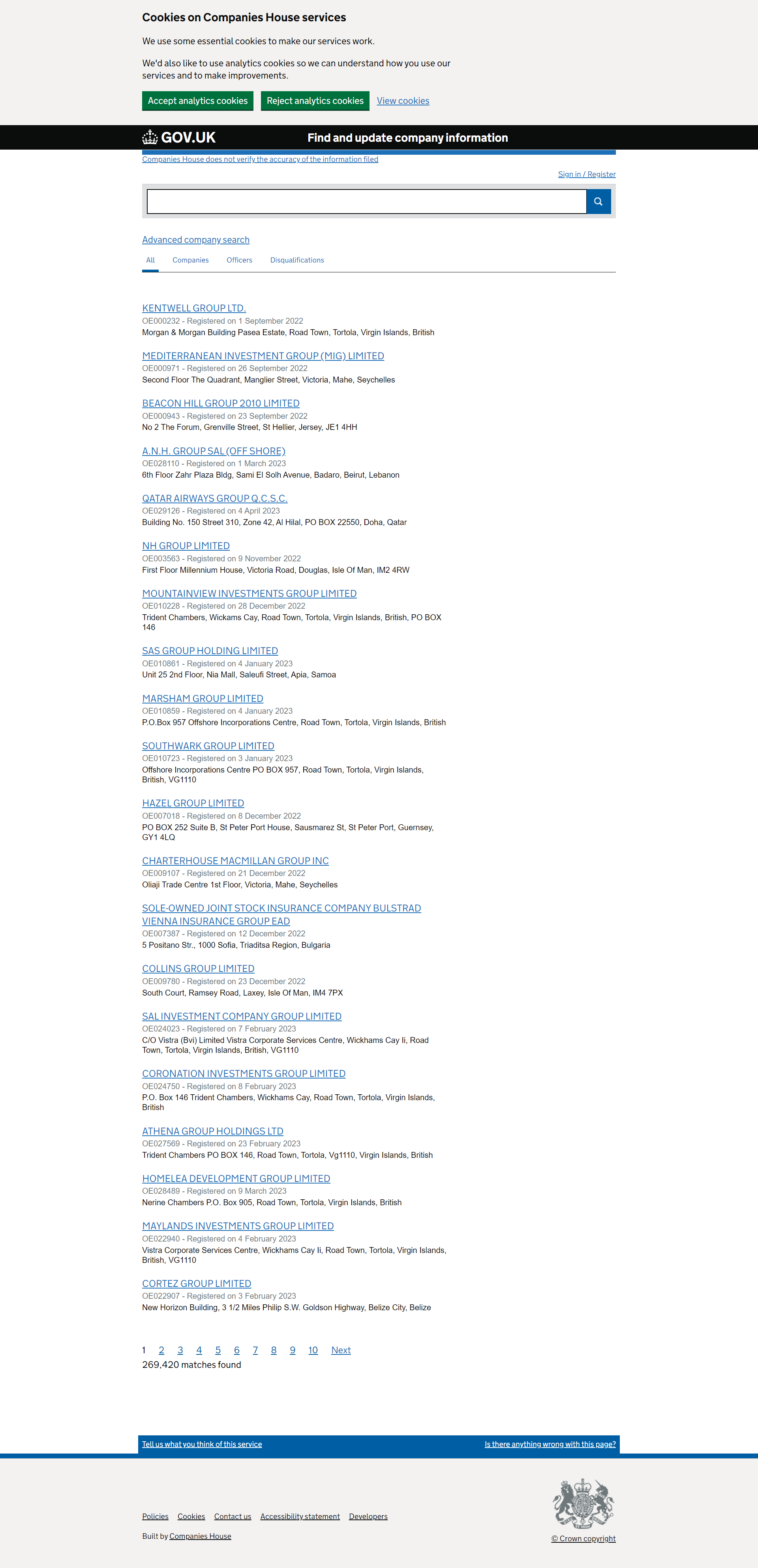 英国工商局（Companies House）