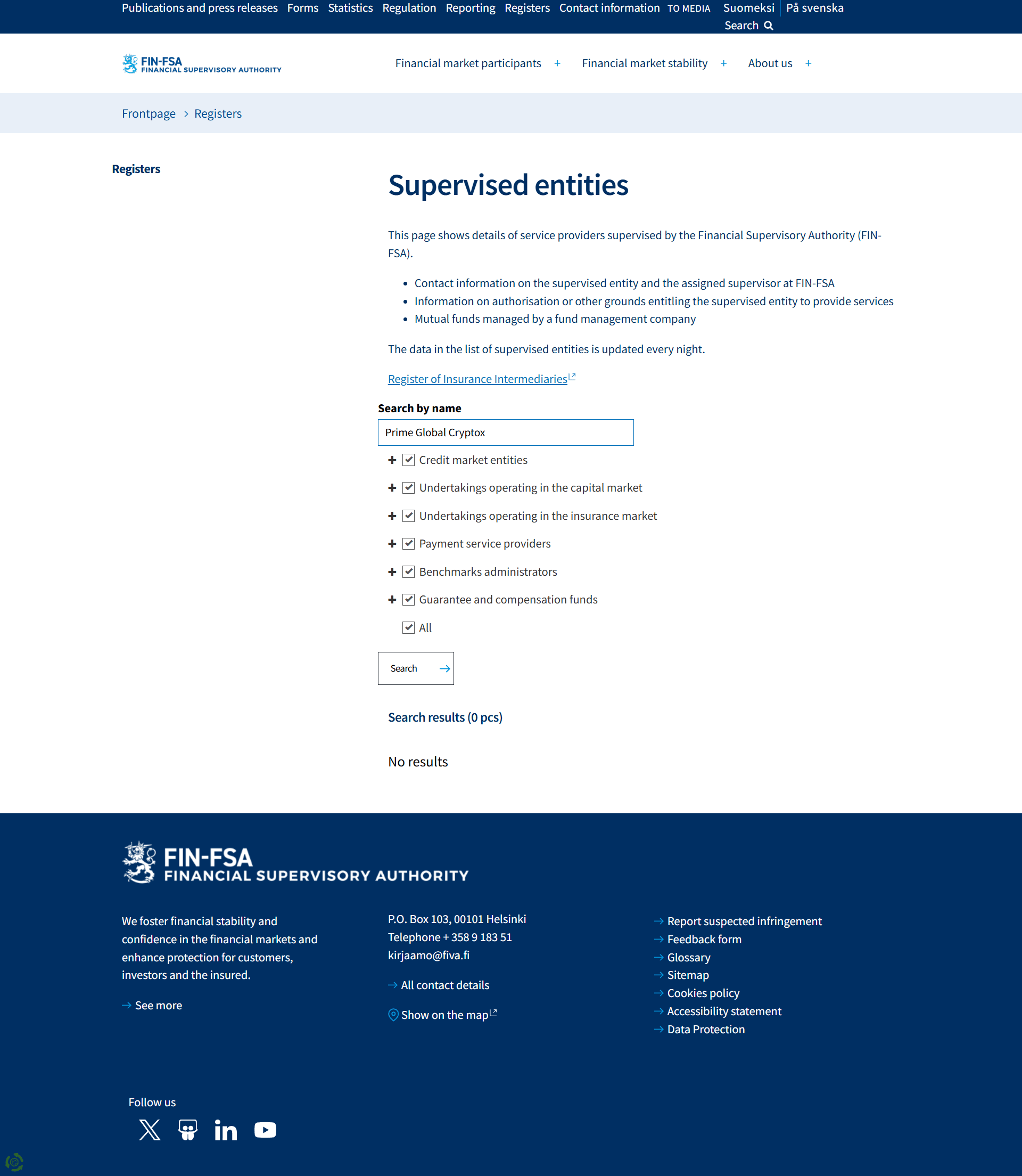 Finnish Financial Supervisory Authority ( FIN-FSA )