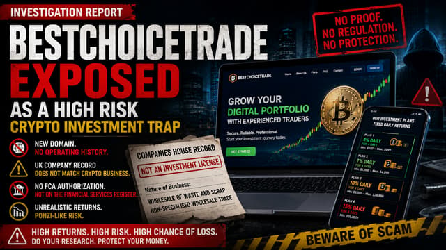 bestchoicetrade.com 전형적인 사기 플랫폼